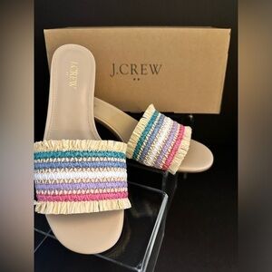 J. Crew Multicolor Woven Mules